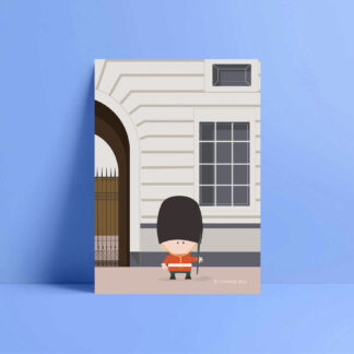 boy on the train greetings card