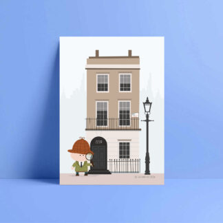sherlock at 221b baker street greetings card