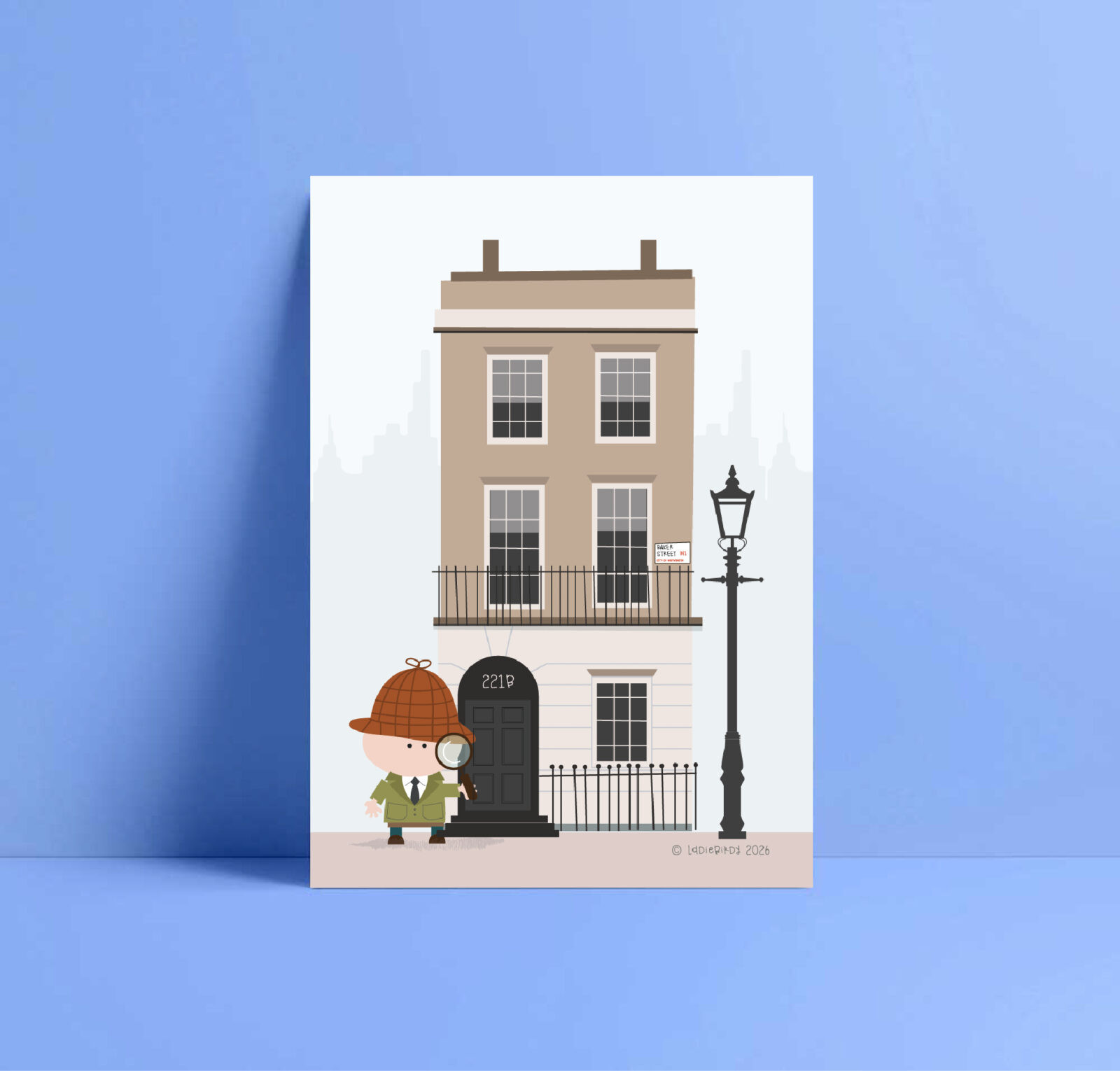 sherlock at 221b baker street greetings card