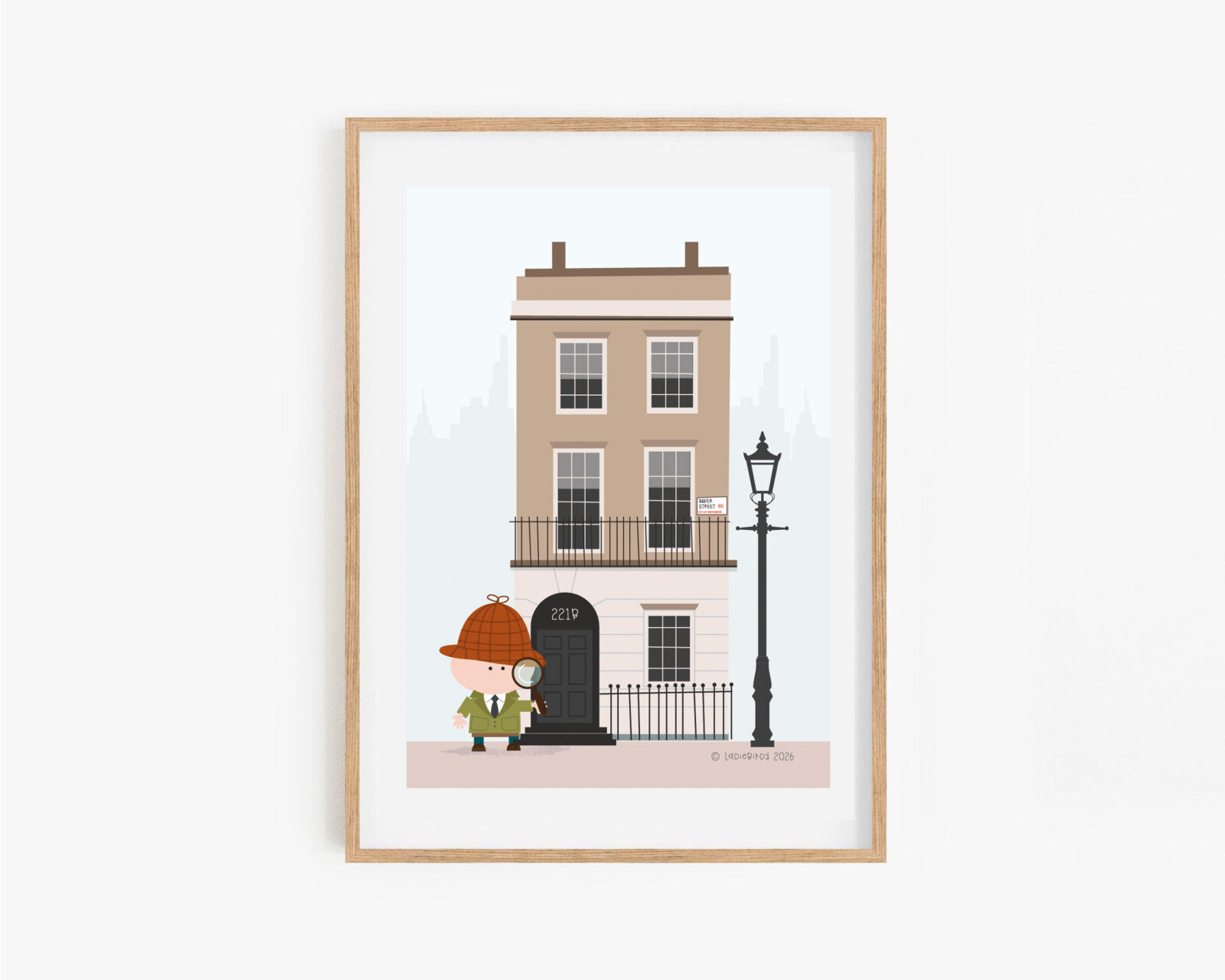 sherlock at 221b baker street illustration